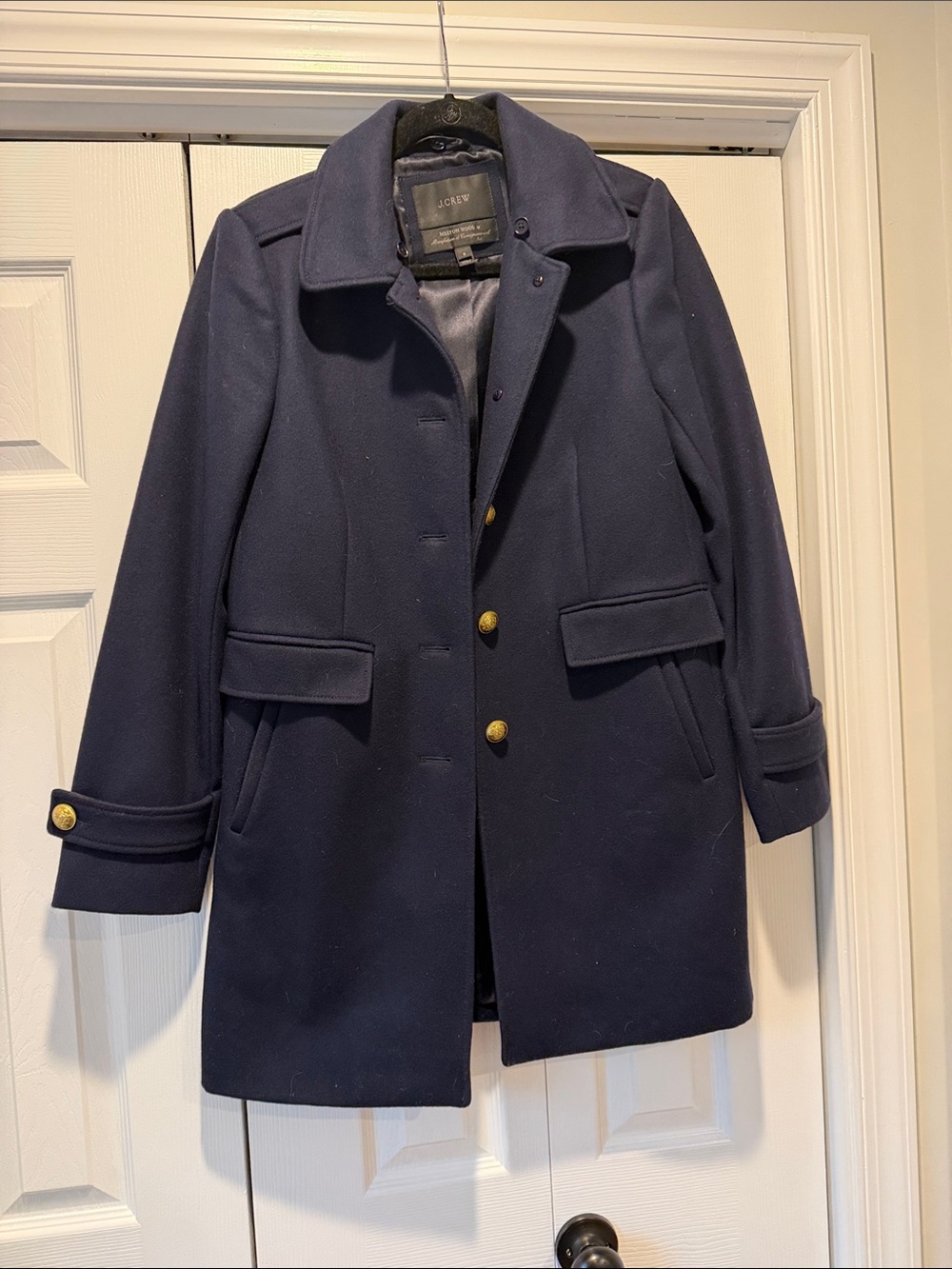 J. Crew Navy Wool Peacoat with Gold Buttons
